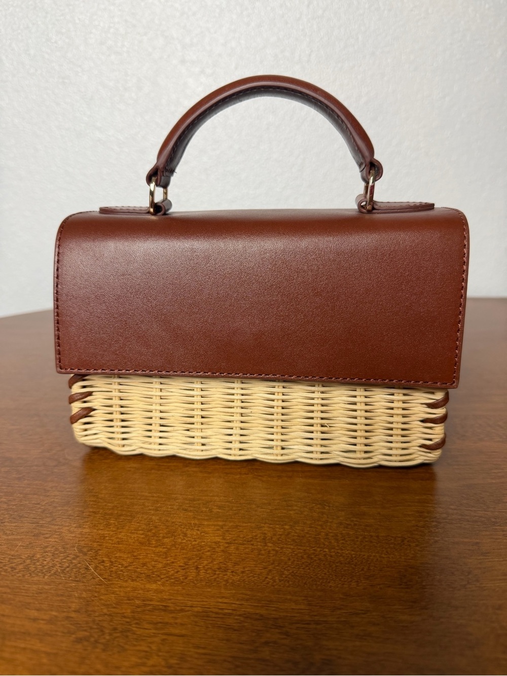 J.Crew Small Wicker & Leather Crossbody Bag - Picture 3 of 11
